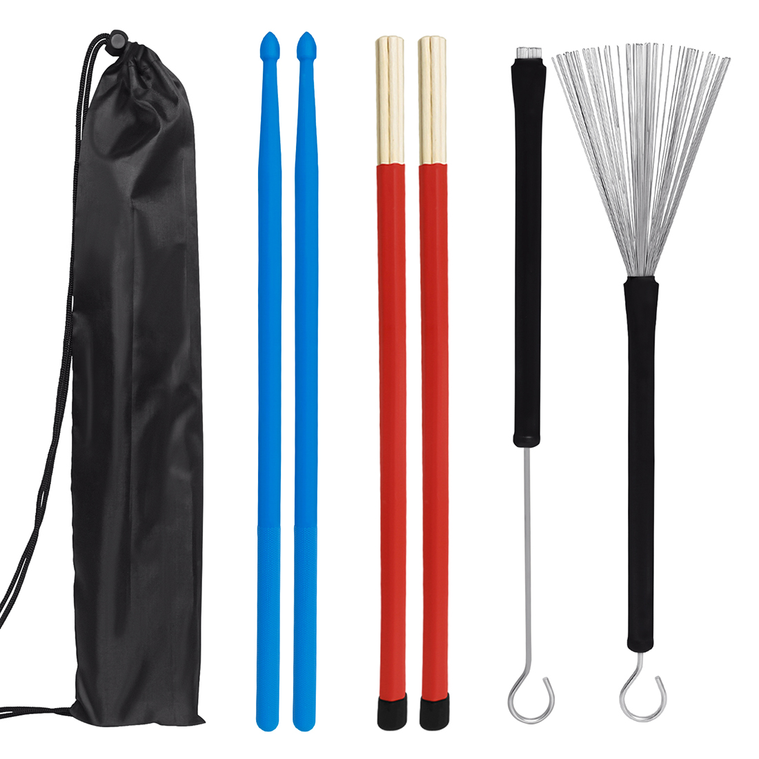 Trommel Bürsten Stöcke einstellen 1 Paar Trommel Bürsten Nylon Drumstick Trommel setzt Bürste und Bambus Drumstick Schlagzeug Zubehör
