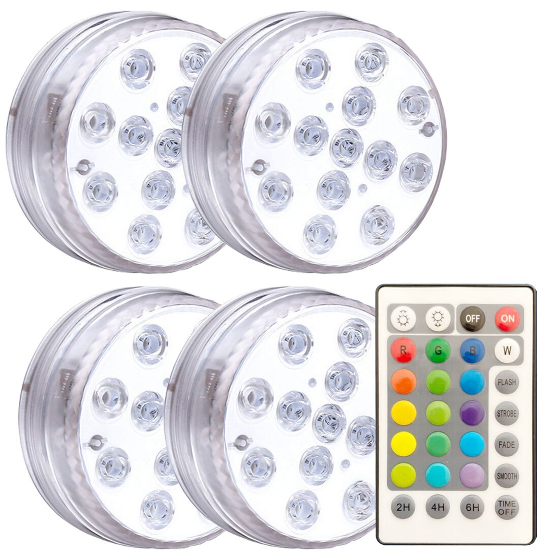 13 Remote Controlled RGB Underwater Submersible Lights Led Outdoor Lamp With Magnet For Wedding Party Vase Bow Fish Tank Pond: 4lamp 1remote 13led