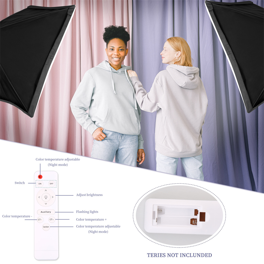 Kit de iluminación Softbox de 20-135W, lámpara LED de fotografía, equipo de sistema de luz continua para estudio fotográfico, 50x70CM