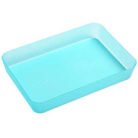 Desk Storage Drawer Divider Bathroom Kitchen Organizer Plastic Box Office Home Jewelry Makeup Organization Grocery Storage Tray: Blue L