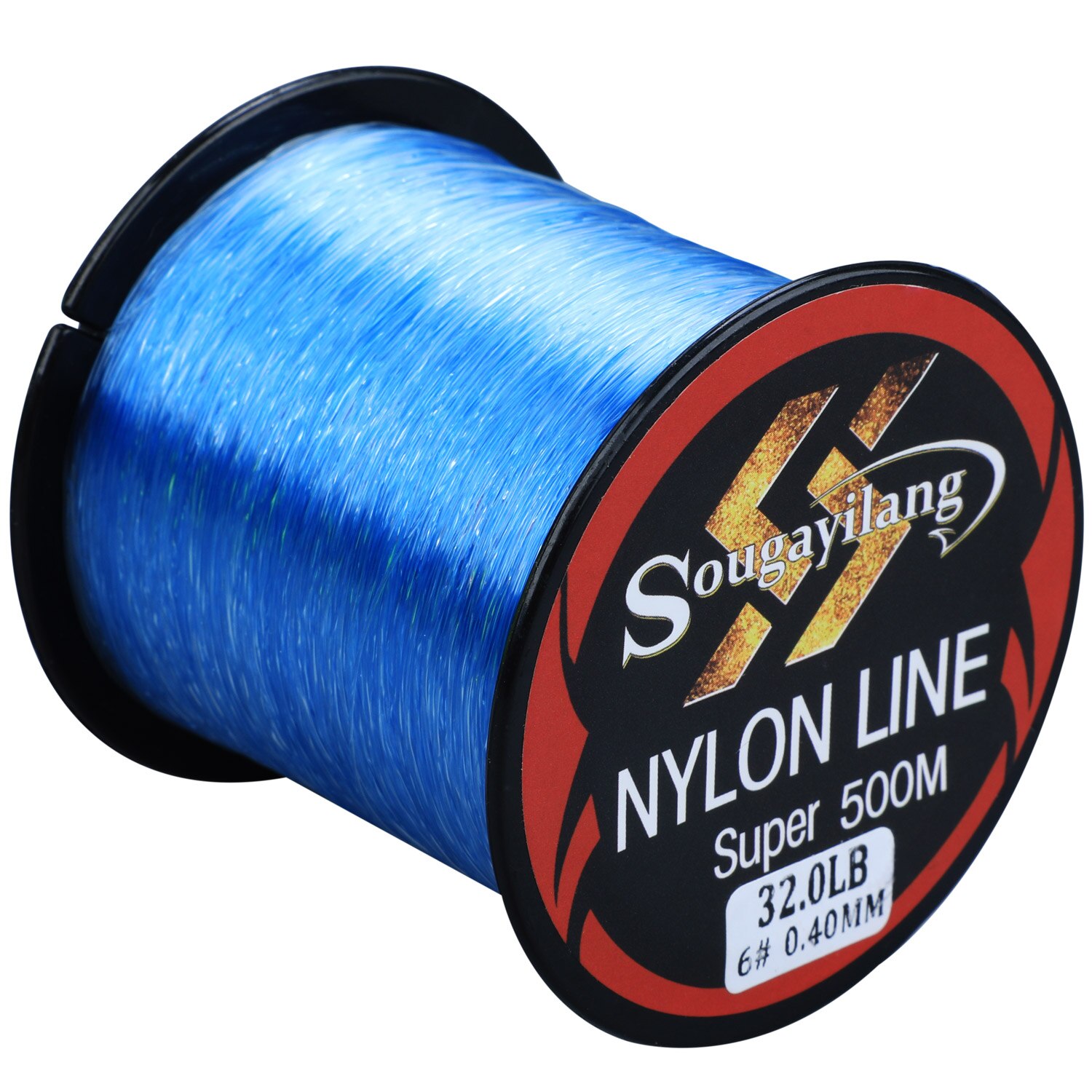 Sougayilang 500m nylon fiskesnøre 11-36.3lb fiskeline fører line synkende line fiskeline glat pesca: Hvid / 32.0lb 0.40mm