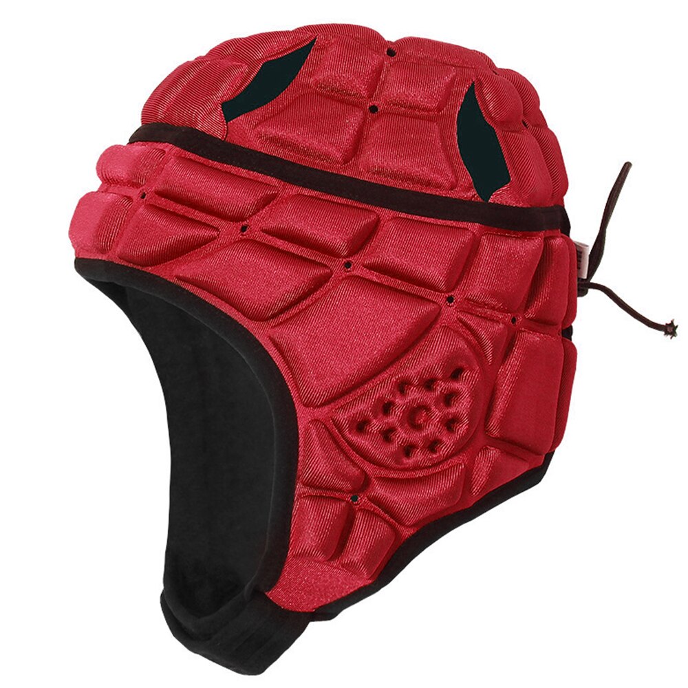 Helmet Kids Adjustable Anti-Collision Football Soccer Helmet Guard Breathable Sport Head Protector Children Soft Padded Headgear: Red / M