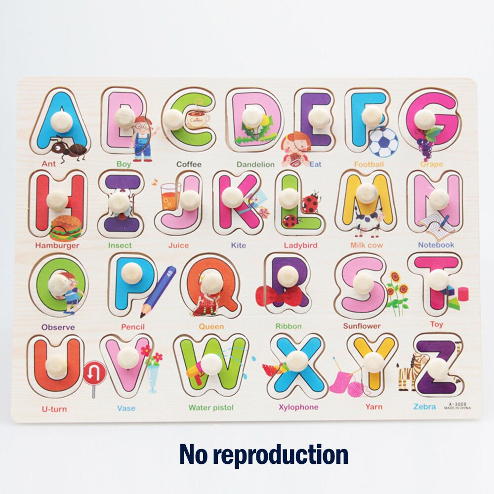 30cm Kid Early Educational Toys Baby Hand Grasp Wooden Puzzle Toy Alphabet And Digit Learning Education Child Wood Toy: 03