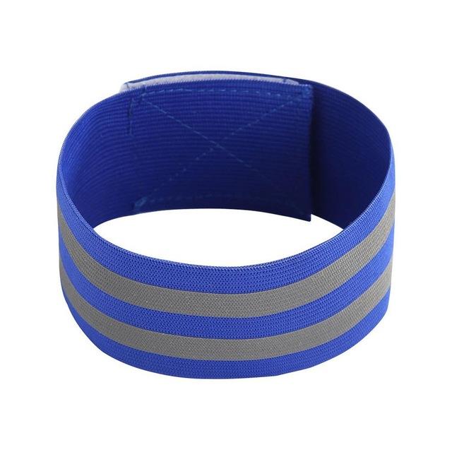Bandas reflectantes elásticas para brazo, pierna y correas de tobillo, reflectantes de seguridad, cintas de correa para correr por la noche, caminar y ciclismo: Azul