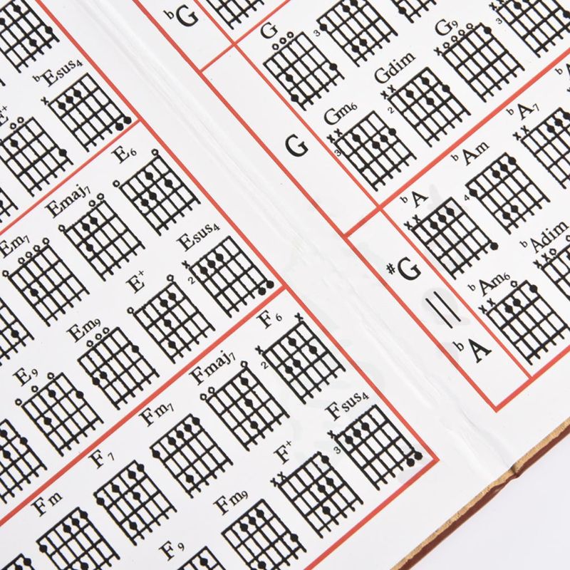 Guitar Chord Book PU Leather 6 String Tablature Guitarra Finger Exercise Sheet