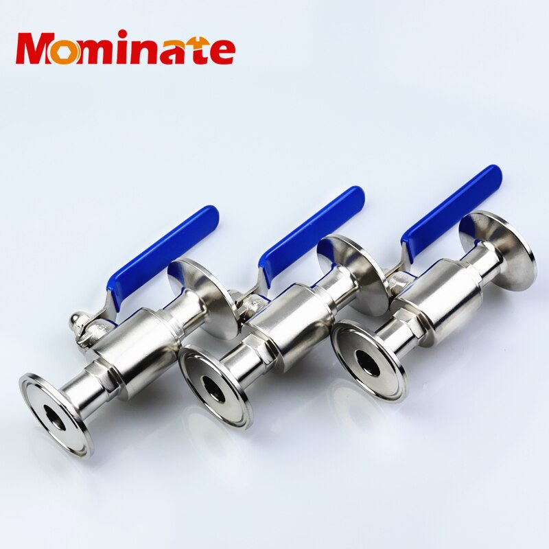 1.5" 2" Tri Clamp Ferrule OD 19mm 25mm 38mm 50.5mm 64mm 304 Stainless Steel Sanitary Ball Valve For Homebrew Diary 3/4“ 1" 2"