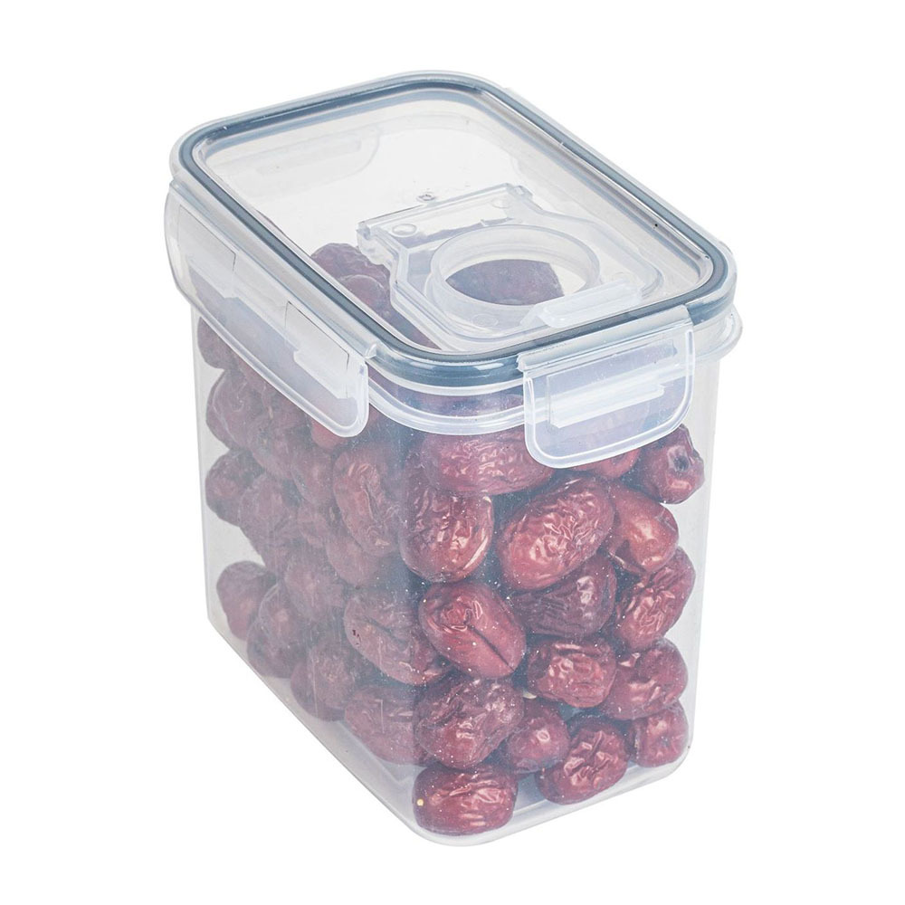 Transparent Rectangular Rice Bucket Sealed Dustproof Grain Storage Tank for Kitchen: green