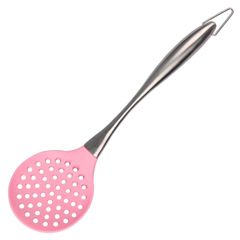 7 Stck Rosa Silikon Kochen Utensilien einstellen Edelstahl Griff Geschirr Geschirr Geschirr Wärme beständig Küche Werkzeuge: C