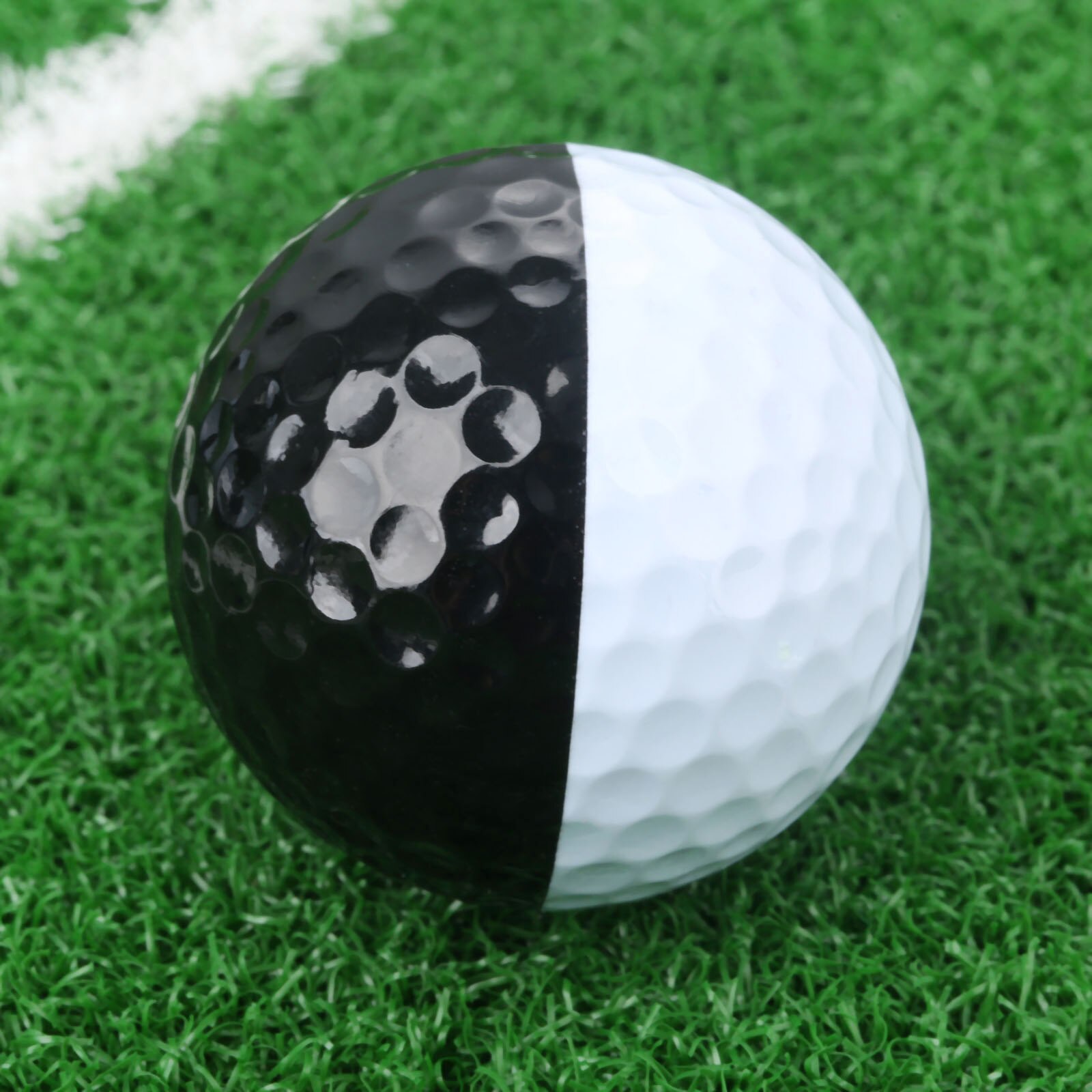 1 Pc pallina da golf a doppio livello in bianco e nero diametro 42.7mm palline da allenamento in gomma sintetica per allenamento sportivo interno