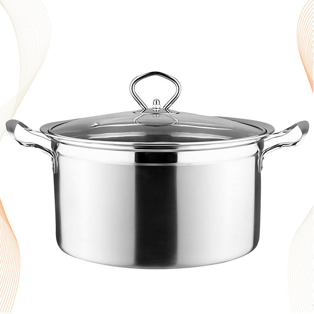1Pc Inductie Kookplaat Gas Fornuis Universele Pot Soep Pot Bodem Rvs Anti - Overflow Anti - Stick pot (Zilver)