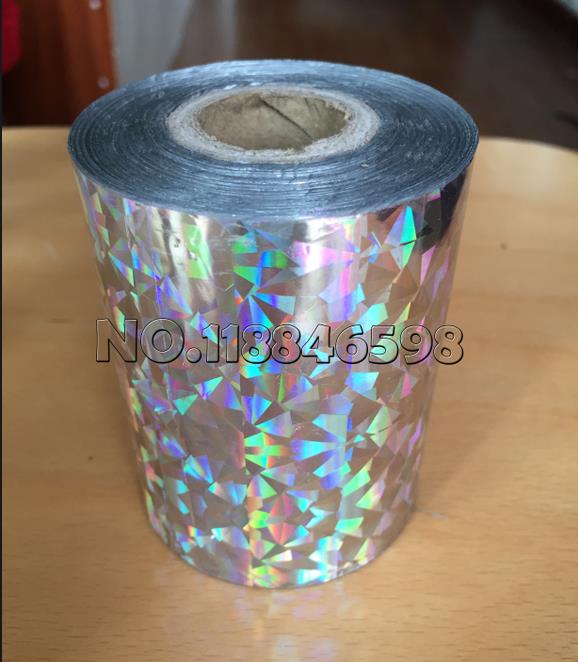 2 rollos de papel holográfico para estampado en , 8cm x 120 m/rollo de vidrio roto, dorado, plateado, rojo, azul, cuatro colores: Shattered Silver