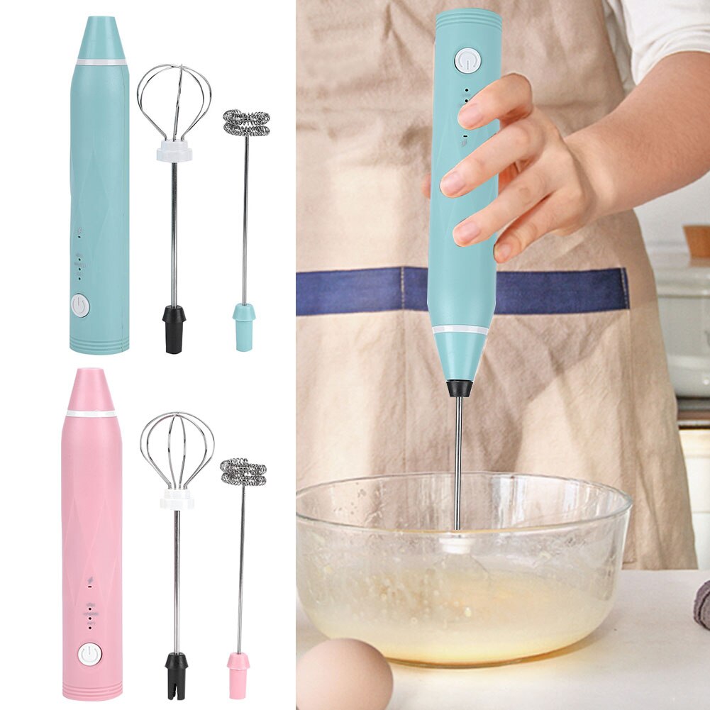 Minibatidor eléctrico de Leche para huevos, crema de Leche recargable vía USB, accesorio de cocina