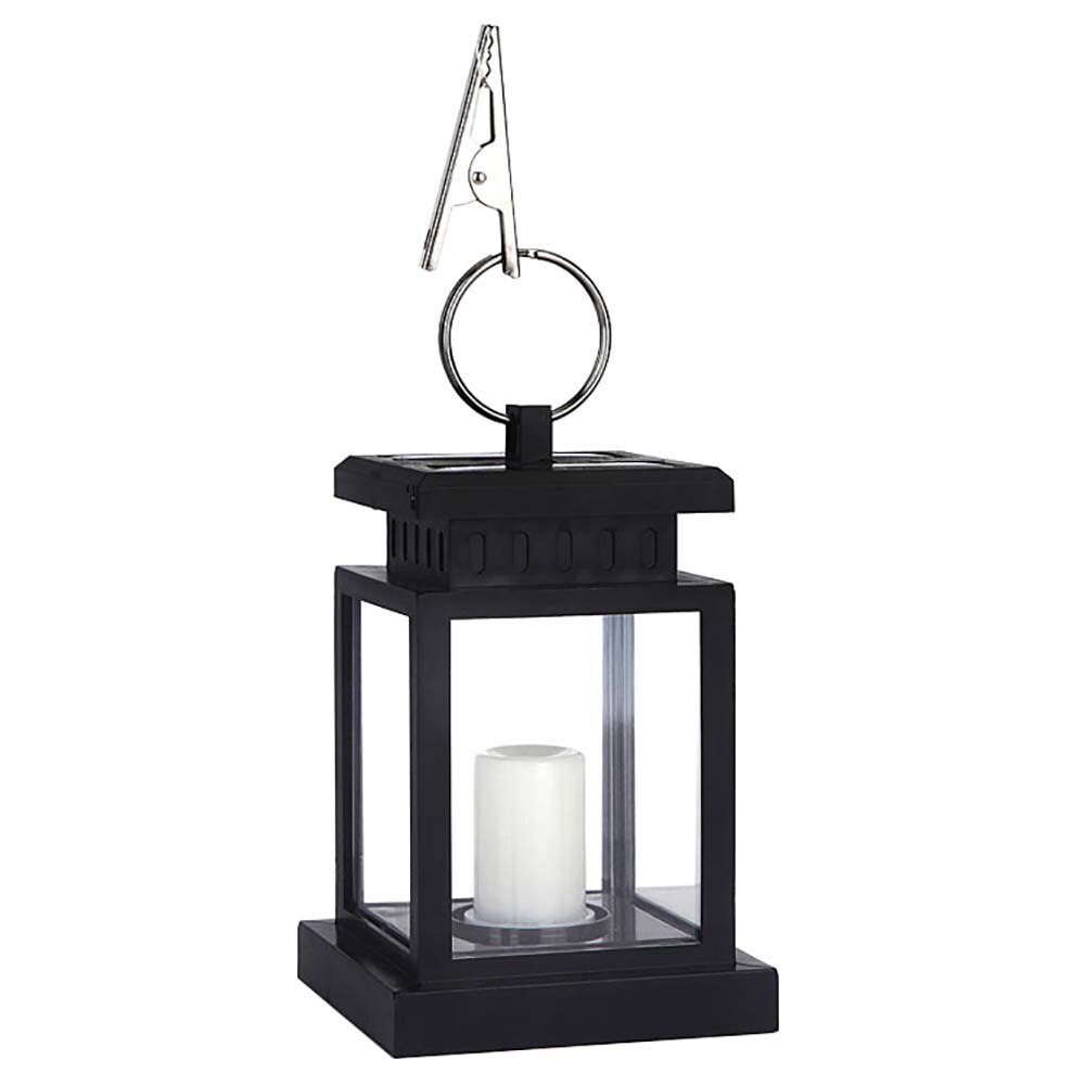 Klassisk udendørs solenergi glimt led stearinlys gårdhave dekoration paraply træ lanterne hængende lampe simpelt lys