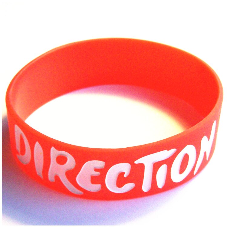 1pc one direction music band 1D silicone rubber bracelet wristband: Black Gun Plated