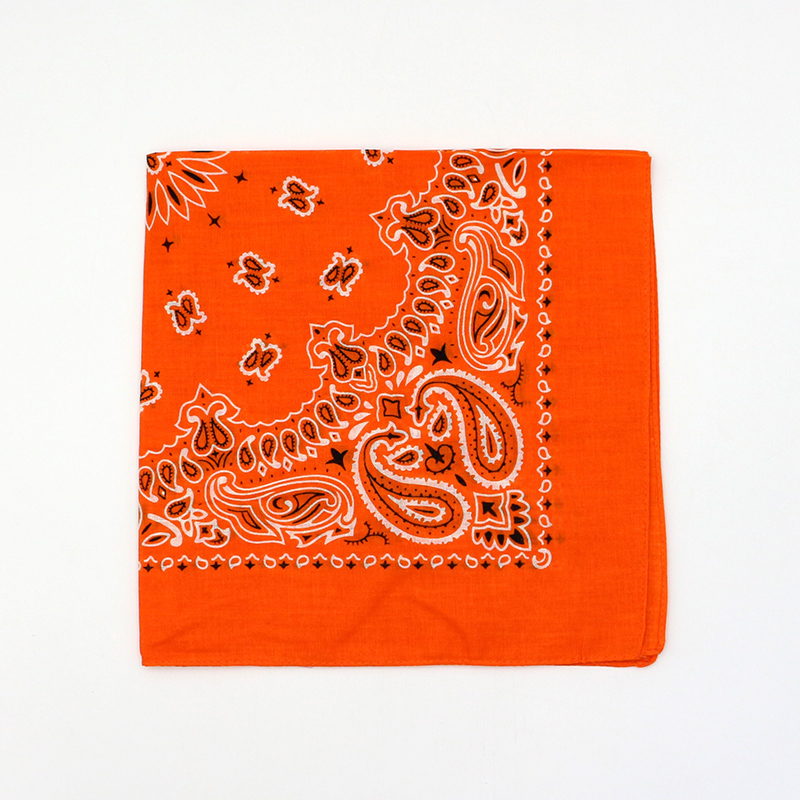 Lys forår sommer farve paisley tørklæder bomuld bandana til kvinder pige heawear pink rosa gul orange hårbånd: Orange
