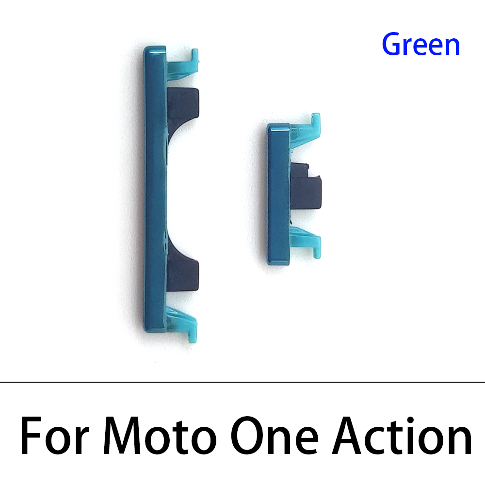 Botones de volumen para Motorola Moto G4 G6 G7 Play Plus, piezas de carcasa, Power One Vision One Action, novedad: One Action Green