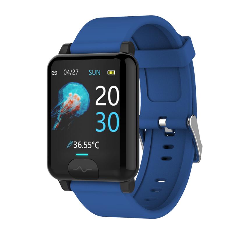 Smartwatch 1.3 inch lcd-kleurenscherm, draagbare polsbandjes, hartslagmeter, bloeddrukmeter,  ip68 waterdichte sportpolsbandjes: 01 blauw