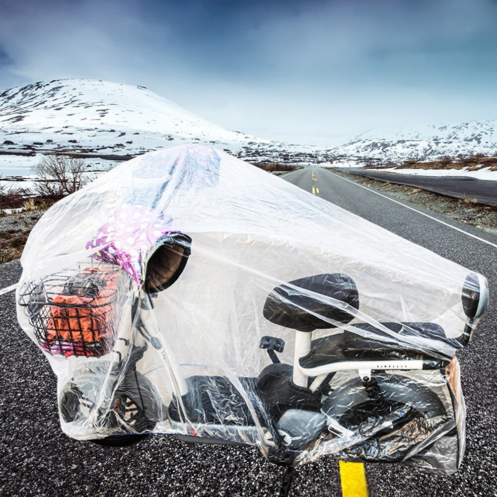 1Pcs Motorcycle Cover Universal Pe Transparant Clear Motor Cover Motorcycle Dust Dirt Waterdichte Bescherming M/L/Xl