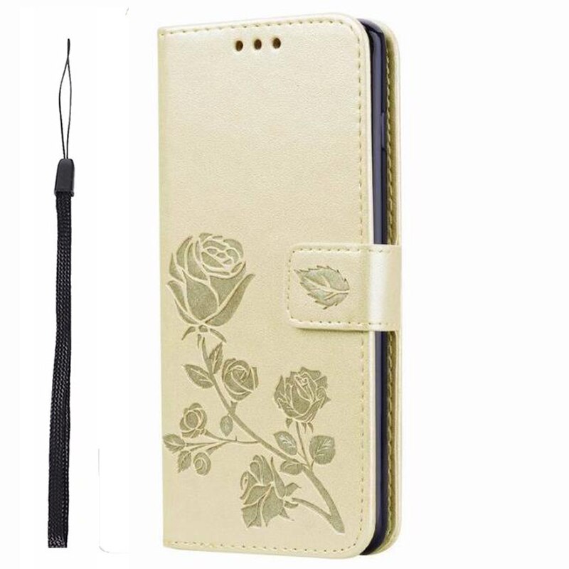 Voor A1 Alpha 21 6.52 &quot Wallet Case Flip Lederen Telefoon Beschermhoes Pu Siliconen Shell: 038 Gold