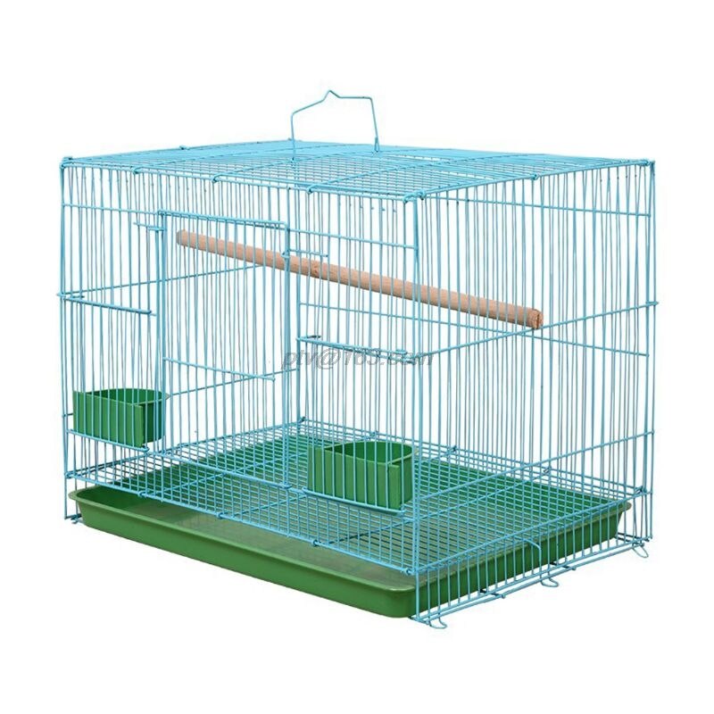 Wire Rectangular Small Cage for Small Birds and Canaries Rekord Equipped Feeders 35EE