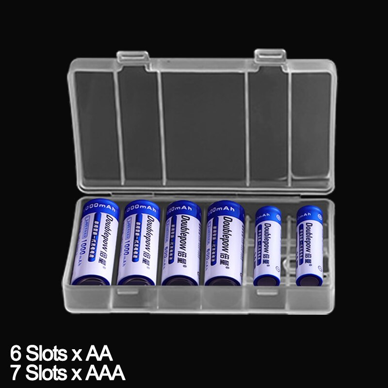 ALL IN Battery Case for 18650 26650 16340 Battery Holder Storage Box for 2 4 8 AA AAA Rechargeable Battery Container Organizer: For 6x AA AAA