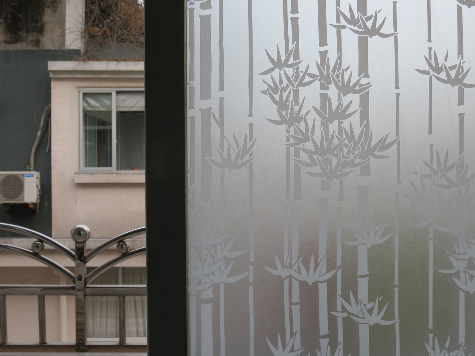 Nyeste 2m x 45cm vindue dør privatliv film værelse badeværelse hjemme glas klistermærke pvc frostet: Bambus