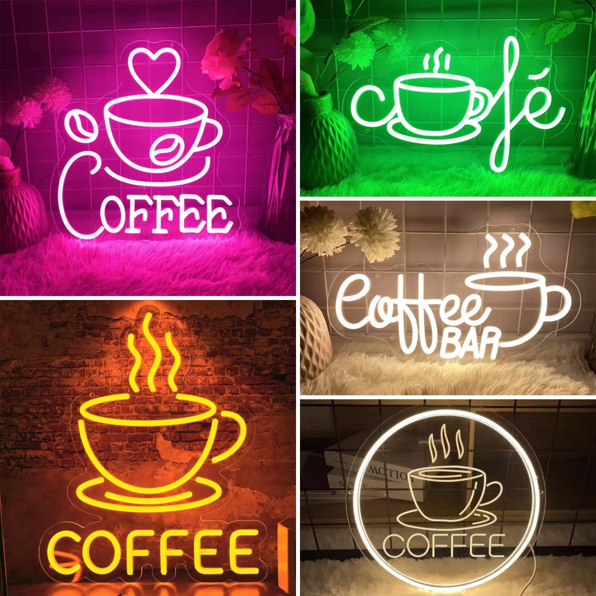 Neonskylt för kaffe kafé neon led-skylt för café cafeteria restaurang lysande företagsskyltar hemväggdekorationer lampor
