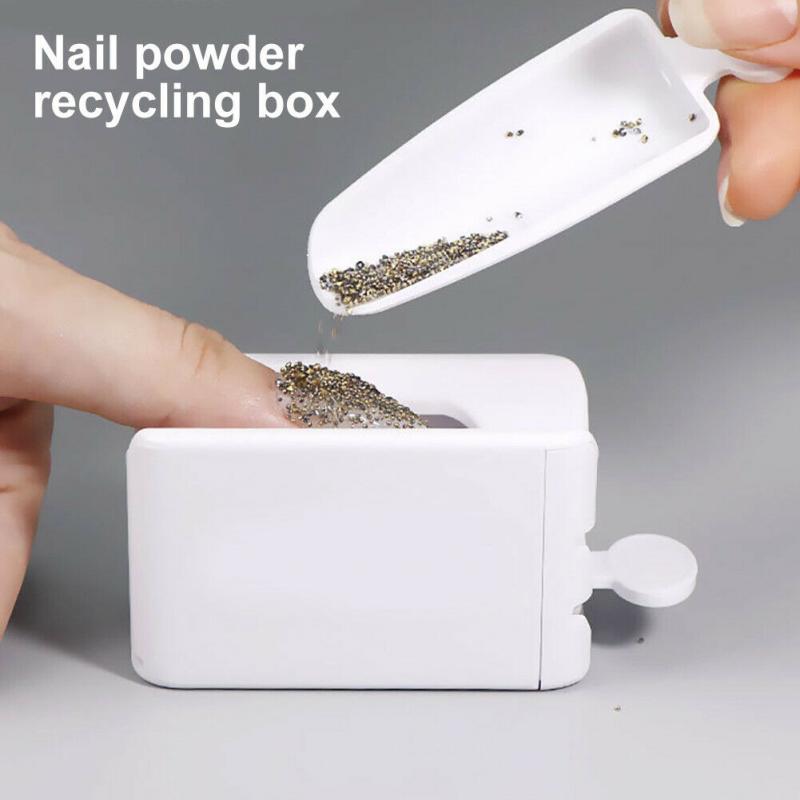 Mini Nail Art Container Storage Box Case White French Sculpture Tips Dipping Acrylic Powder Moulding Guides Tools Manicure