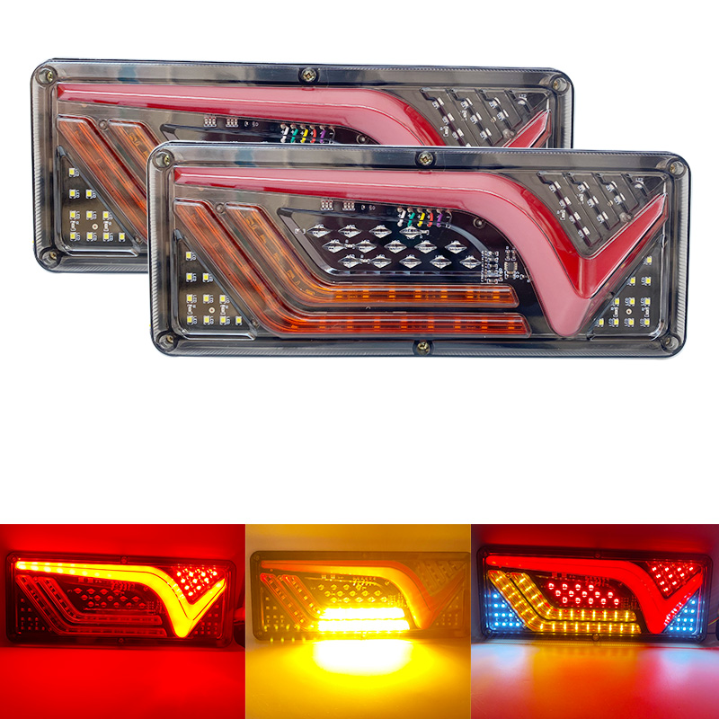 2pcs 12/24v dynamische LED LKW Rücklicht Blinker hintere Bremslichter Rückfahr leuchte Anhänger LKW Bus Wohnmobil Wohnwagen