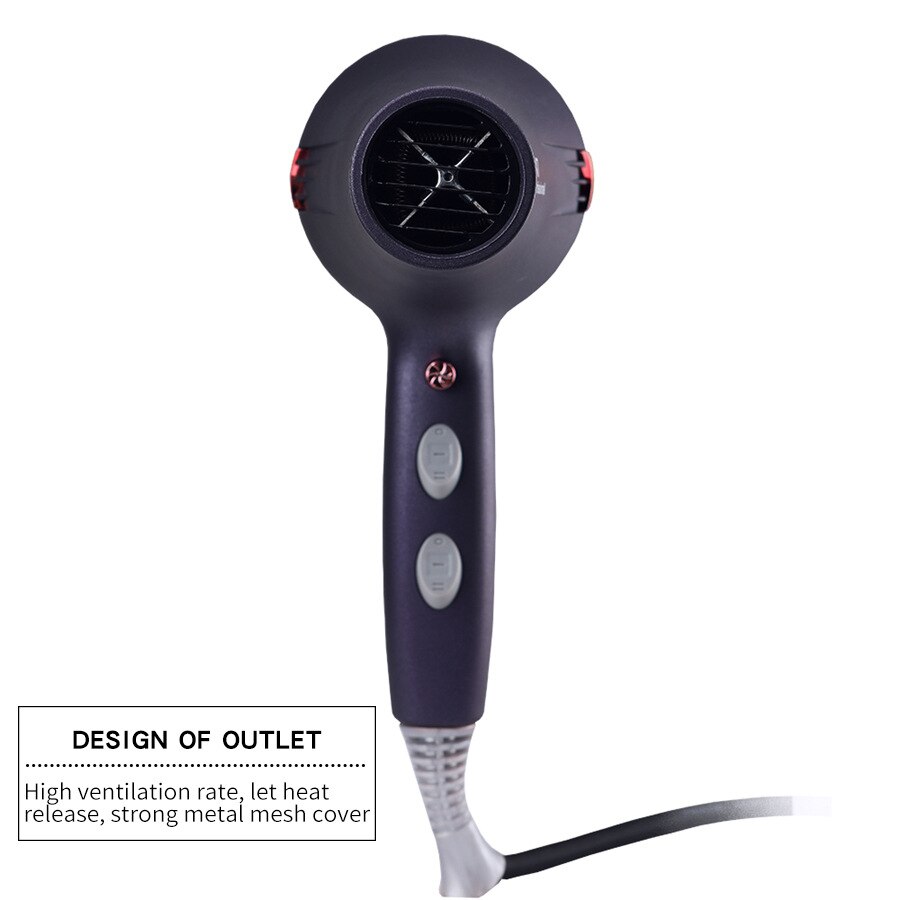 EU Powerful Hair Dryer 220V 2000W Fast Heating And Cold Adjustment Ionic Air Blow Dryer with Air Collecting Nozzl DC motor