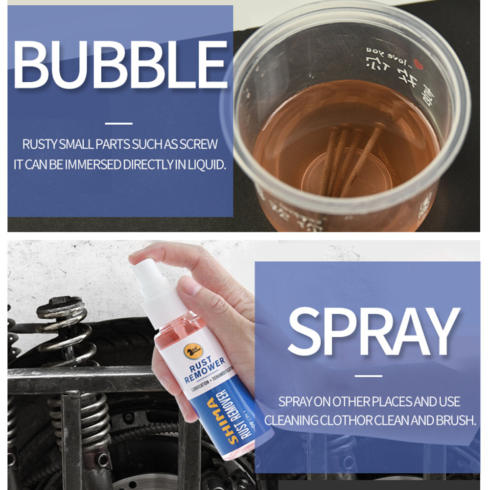 80ml bilruder rustfjerner rengøring spray smøring vedligeholdelse hjemme polering hjulnav køkken reparation universal overflade
