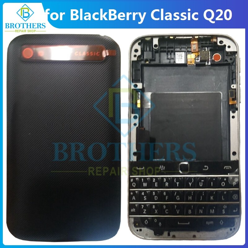 Vollen Satz Für Brombeere Klassische Q20 Zurück Abdeckung Batterie Tür Gehäbenutzen + Vorderseite Rahmen + Tastatur Für Brombeere Q20 Telefon teile oben