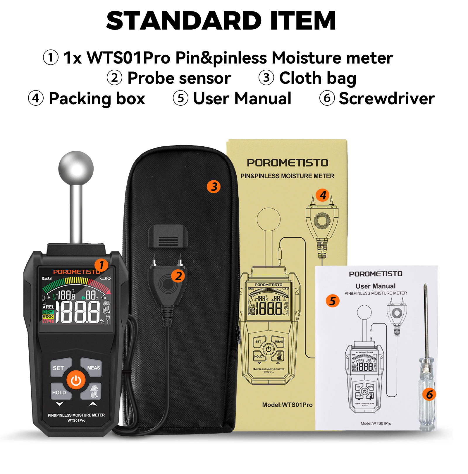 2-in-1 Digital Wood Moisture Meter Hygrometer Pin&Pinless Timber Damp Detector Alarm Auto Detect Humidity Tester Moisture Detect: Default Title