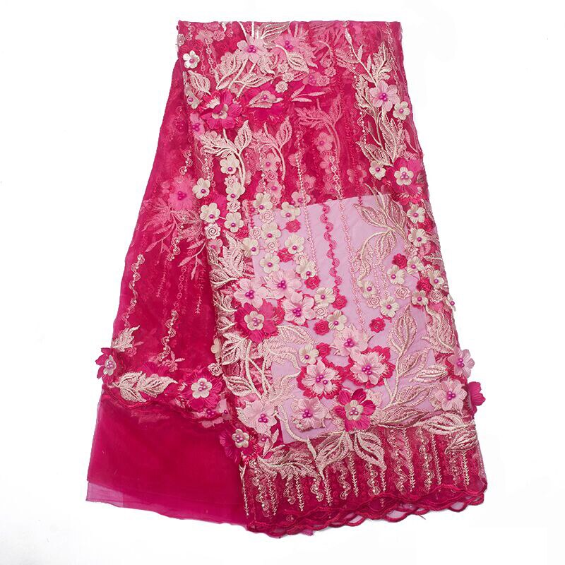 Franse kant borduren stof heet verkoop vrouwen kleding kant stof trouwjurk jurk: Lichtbruin