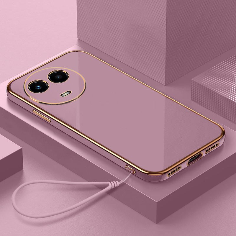 Coque de téléphone en Silicone solide, lignes ondulées carrées de luxe, pour Realme 11 5G Realme 11X C67 Realme Narzo 60x, RMX3780 RMX3782: CANVAS / Violet Rose