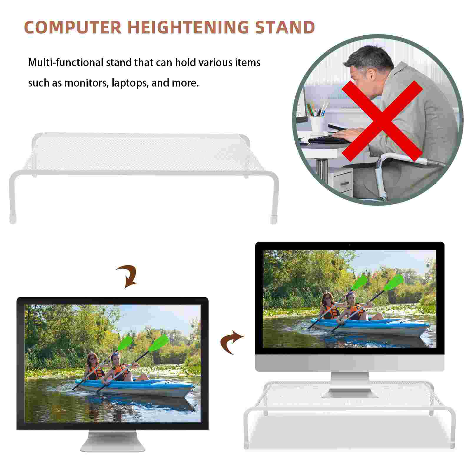 Laptop Stand Desktop Computer Elevated Monitor Bracket Raised Base Storage Shelf Stand Heightening Laptop Lifting for Office