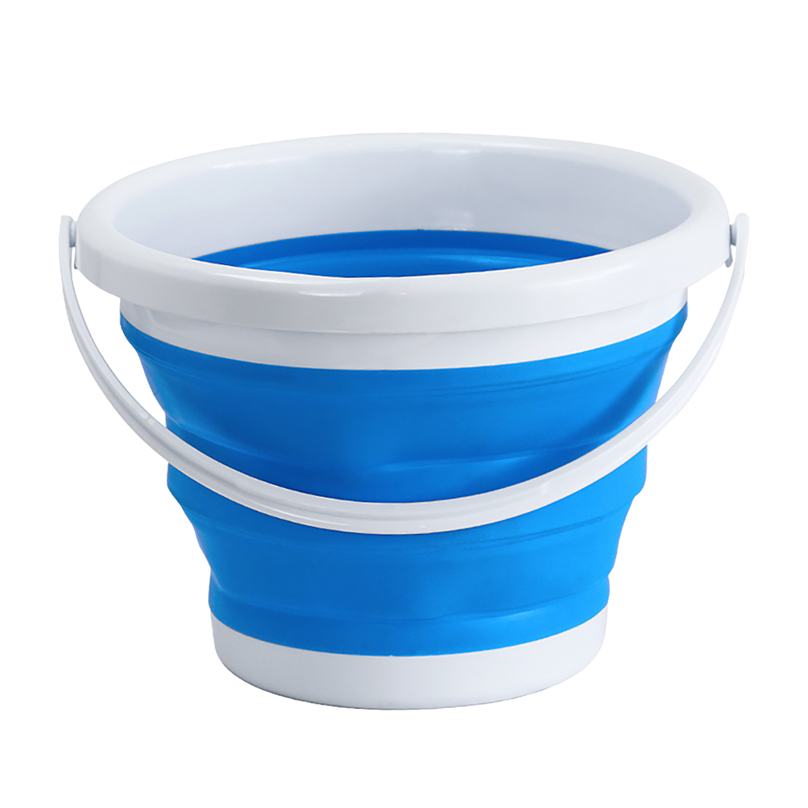 Foldable Bucket with Handle Silicone Bucket Capacity of 3L/5L/10L Multi Purpose for Beach Camping Garden House Cleaning Tool: 10L