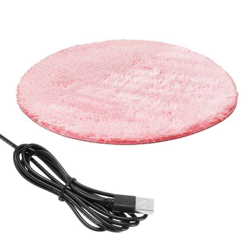 USB Pet Electric Blanket Plush Pad Blanket Anti-scratch Cat Electric Heated Pad Dog Heating Mat Sleeping Bed For Small Dog Cat: Pink