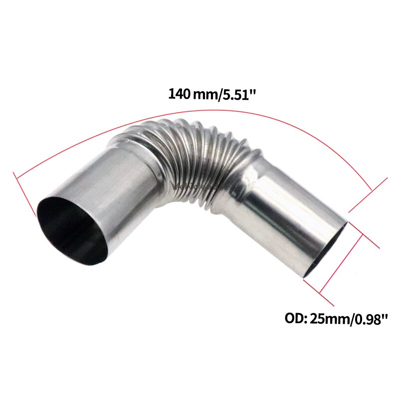 24mm Elbow Pipe Air Diesel Parking Heater Exhaust Pipe Connector W/Clamps Exhaust Tube Connector For Webasto Diesel Heater