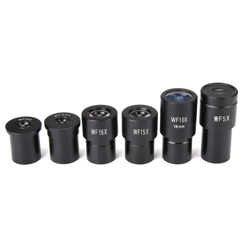Biological Microscope Eyepiece 5X 10X 15X 16X 20X 25X Wide Angle Optical Glass Lens Mounting Size 23.2 mm Microscope Accessories