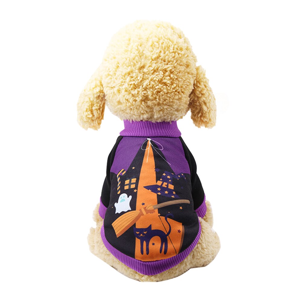 Halloween Carnaval Kat Kleding Funny Pet Kleding Winter Warme Hond Pompoen Pak Halloween Kostuum Partij Kleding Voor Puppy Kat Hond: Purple / S