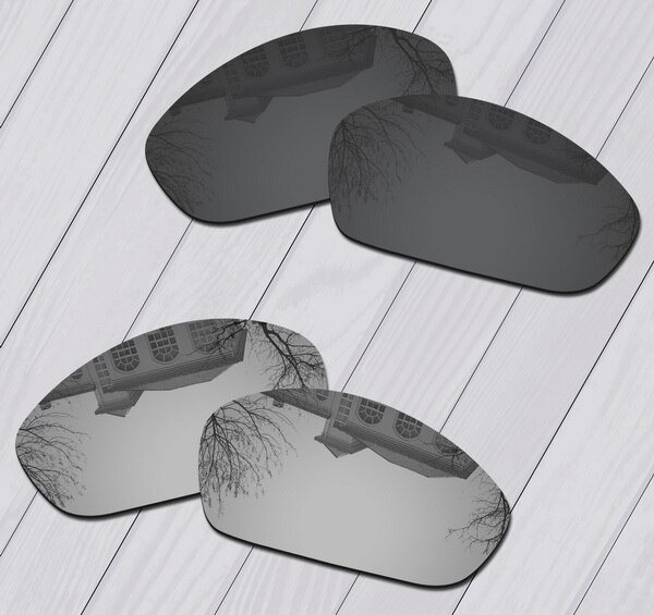 E.O.S Polarized Enhanced Replacement Lenses for Oakley Monster Dog Sunglasses - Multiple Choice: Black-Silver