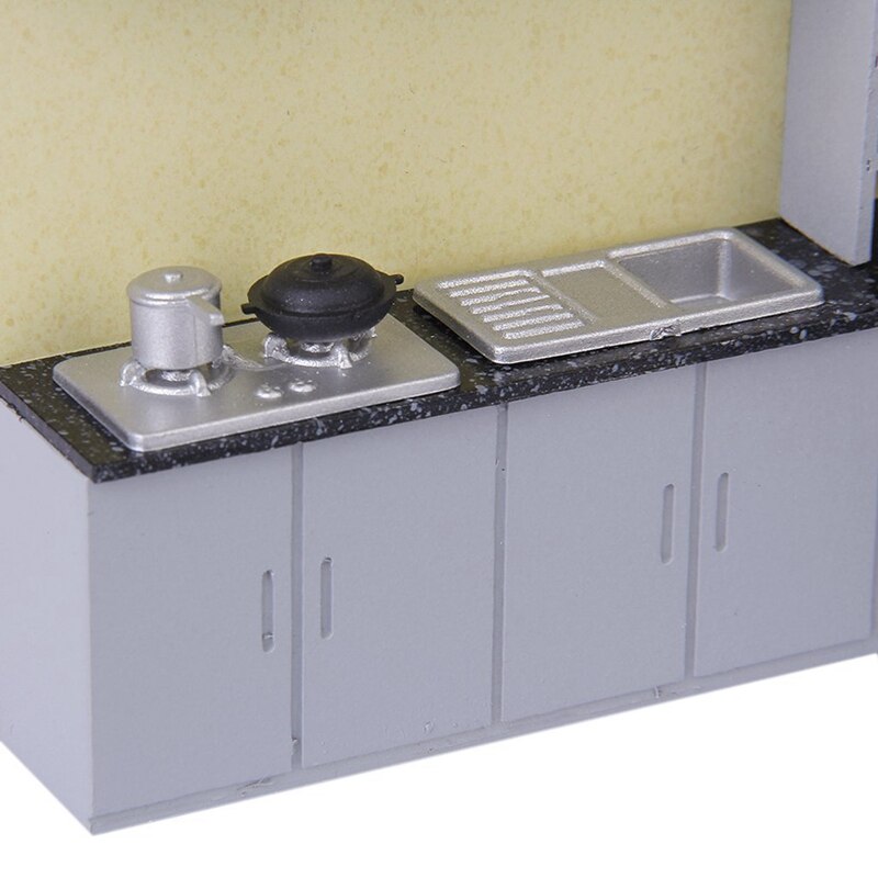 Simulation Kitchen Cabinet Set Model Kit Furniture 1:25