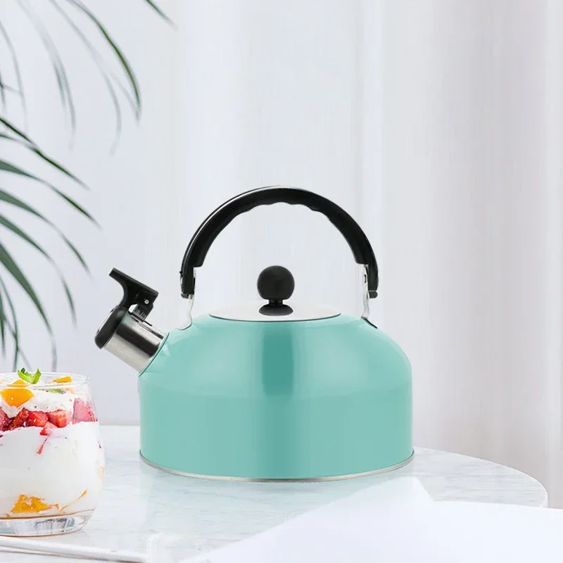 Stainless Steel Teapot Induction Cooker Heating Water Kettles Whistling Teapot for Travelling Camping Kettle Ergonomic Handle