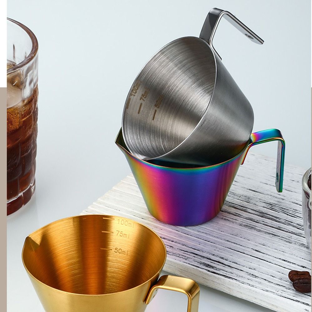 Miarka robić Espresso ze stali nierdzewnej 304, kubek 100 ml z uchwytem, kubek robić Espresso, mały dzbanek robić kawy, kubek hotelowy