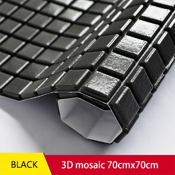 3D Wall Stickers Modern Mosaic Pattern PE Foam Waterproof Living Room Bedroom Kitchen wall covering DIY Self adhesive Wallpapers: Black