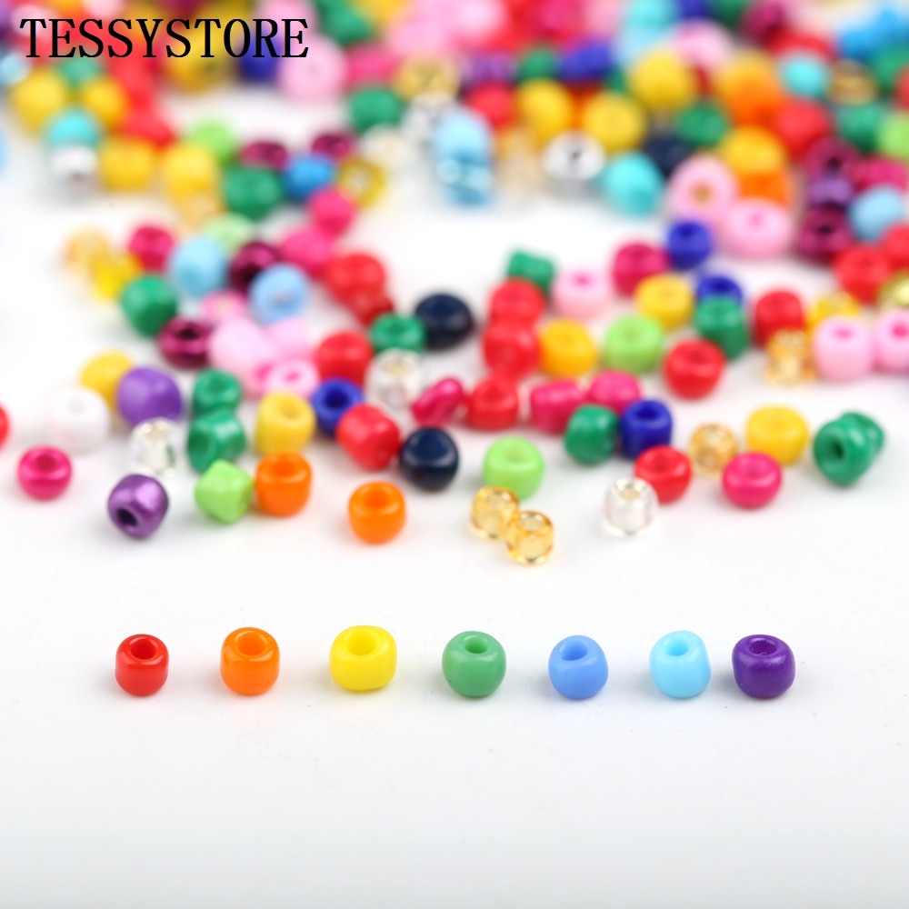 TESSYSTORE coffret 2mm perles de rocaille en verre breloque tchèque cristal entretoise perles de verre pour la fabrication de bijoux anneaux bricolage accessoires faits à la main