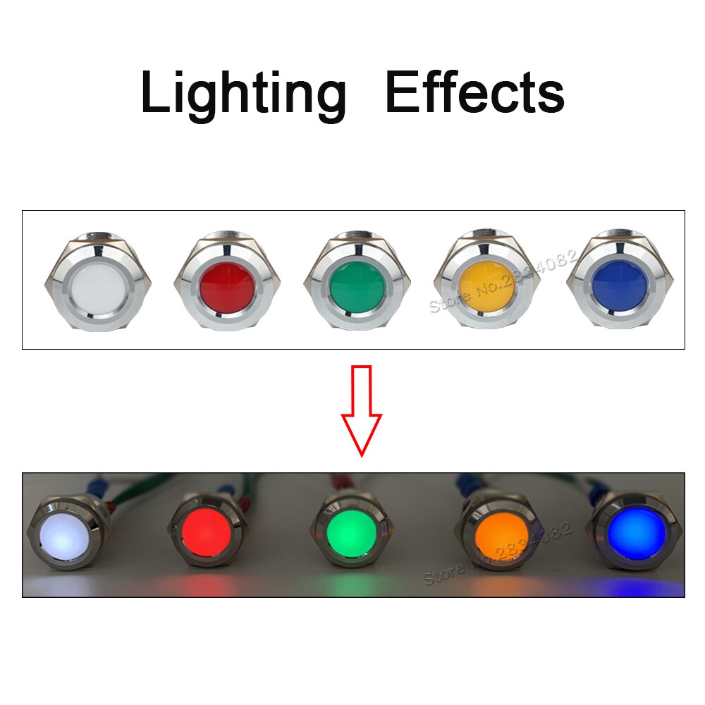 25mm Metal Indicator light LED Signal Lamp Car Boat Pilot Panel Signal Light 6V 12V 24V 220V 110V IP65 Waterproof Warning light