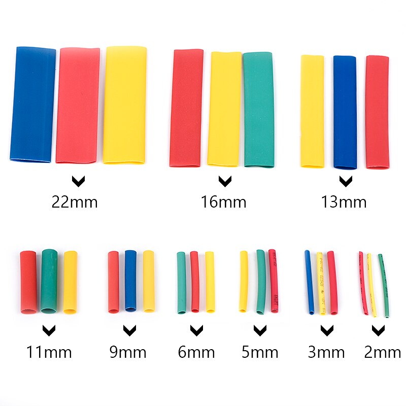 Wire Cable Cutters Sleeves 312pcs/Box Heat Shrink Tube Kit Shrinking Assorted Polypropylene Insulation 9 Sizes 2:1 S QHTITEC