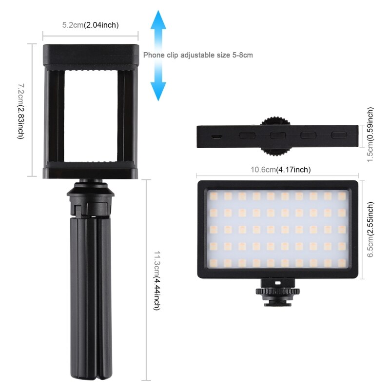 Weiß/RGB LED Video Licht Stativ Auf Kamera Foto Studio Beleuchtung Vlogging Füllen Licht Lampe Halfter Für Smartphone DSLR SLR Kamera